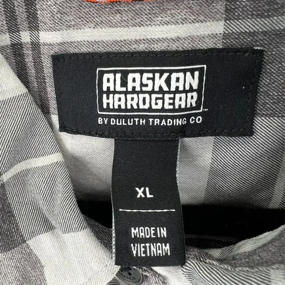 DULUTH ALASKAN HARDGEAR Shirt Women XL Windowpane Plaid Button Up Long Sleeve - Picture 4 of 16